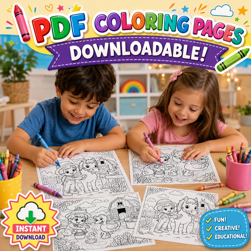 Old MacDonald Had a Farm PDF Book and Bonus Coloring Pages Pack