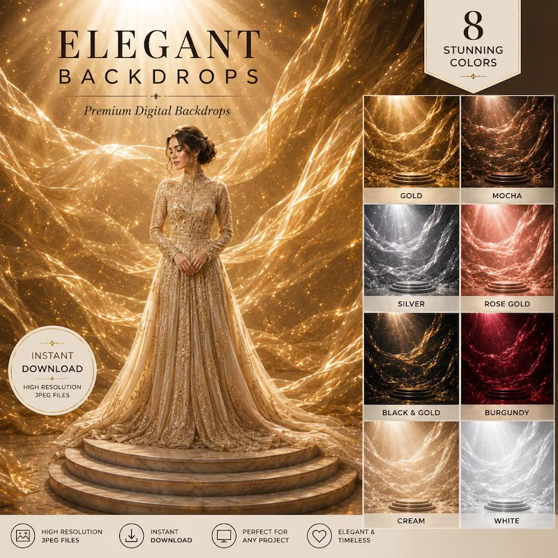 Elegant Backdrops 8 Stunning Digital Backgrounds